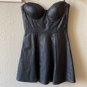 Strapless Pleather Dress